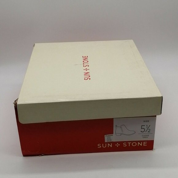 Sun + Stone Womens Cadee Block Heel Side Zip Ankle Boot Cushioned Grey 5.5 NEW - Picture 9 of 10